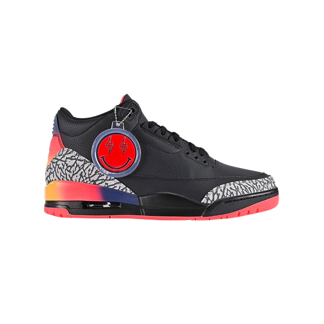 Nike Air Jordan 3 Dark Iris J Balvin Svart Grå Röd Orange Sneakers Herr