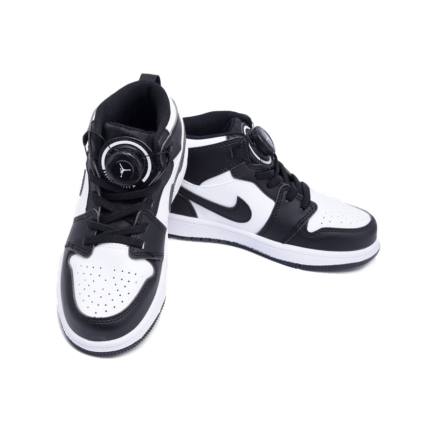 Nike Air Jordan 1 High Panda Svart Vit Boa Snörning Sneakers Barn