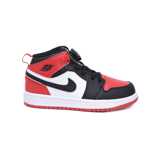 Nike Air Jordan 1 High Bred Toe Röd Svart Vit Boa Sneakers Barn