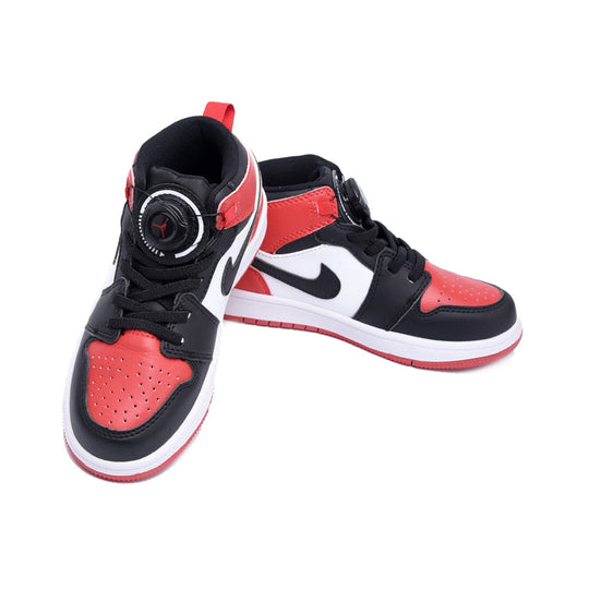 Nike Air Jordan 1 High Bred Toe Röd Svart Vit Boa Sneakers Barn