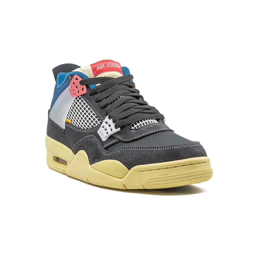 Nike Air Jordan 4 Union Off Noir Svart Gul Blå Röd Sneakers Herr