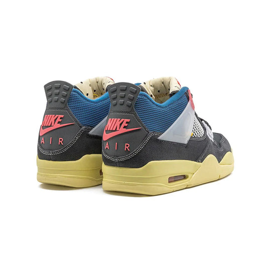 Nike Air Jordan 4 Union Off Noir Svart Gul Blå Röd Sneakers Herr