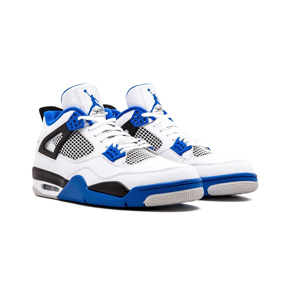 Nike Air Jordan 4 Motorsport Vit Svart Blå Sneakers Herr