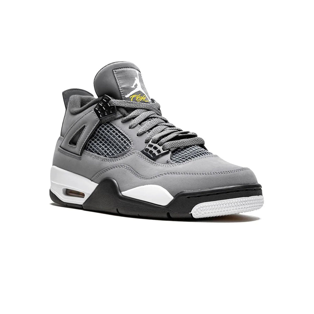 Nike Air Jordan 4 Cool Grey Grå Svart Vit Gul Sneakers Herr