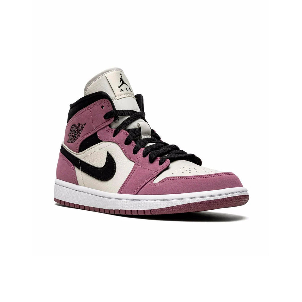 Nike Air Jordan 1 Mid Berry Pink Rosa Svart Vita Sneakers Dam