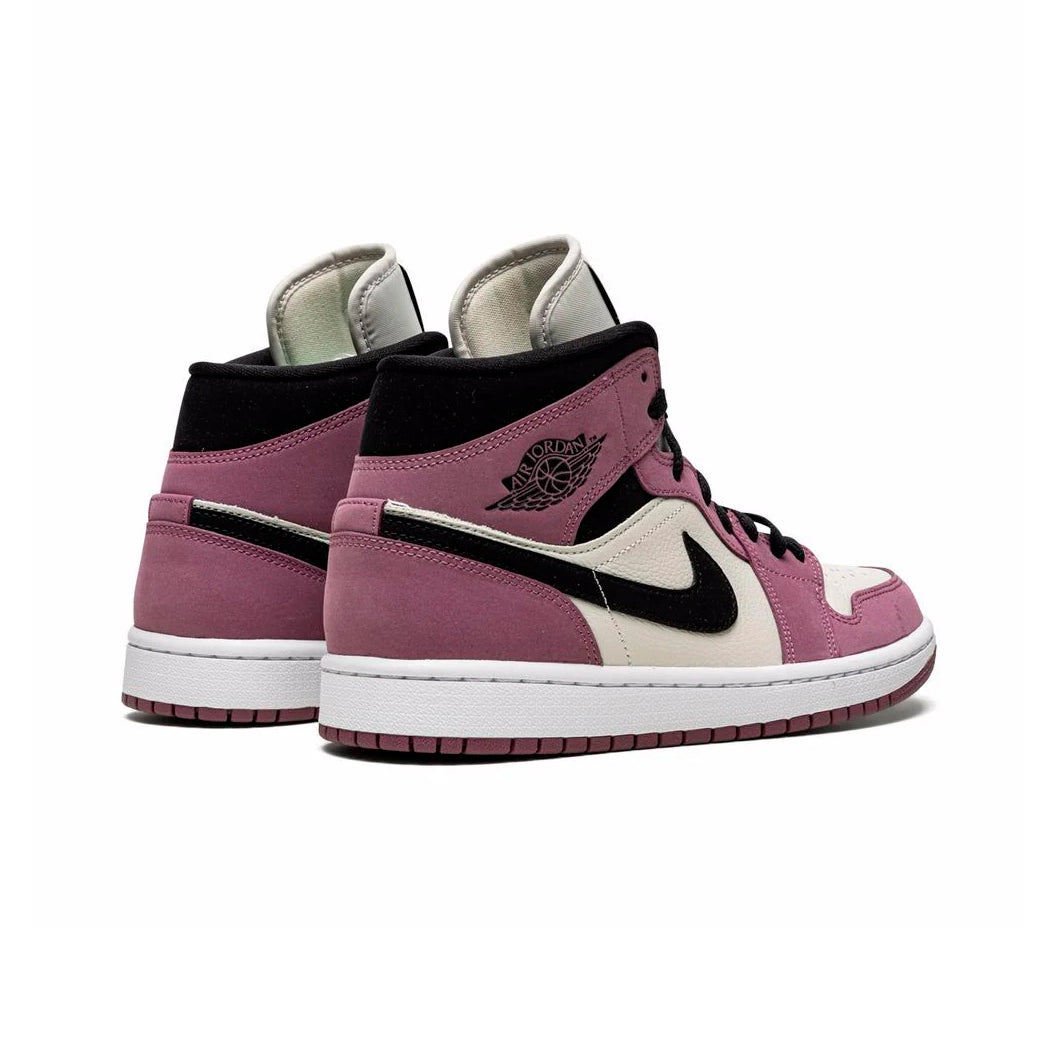 Nike Air Jordan 1 Mid Berry Pink Rosa Svart Vita Sneakers Dam