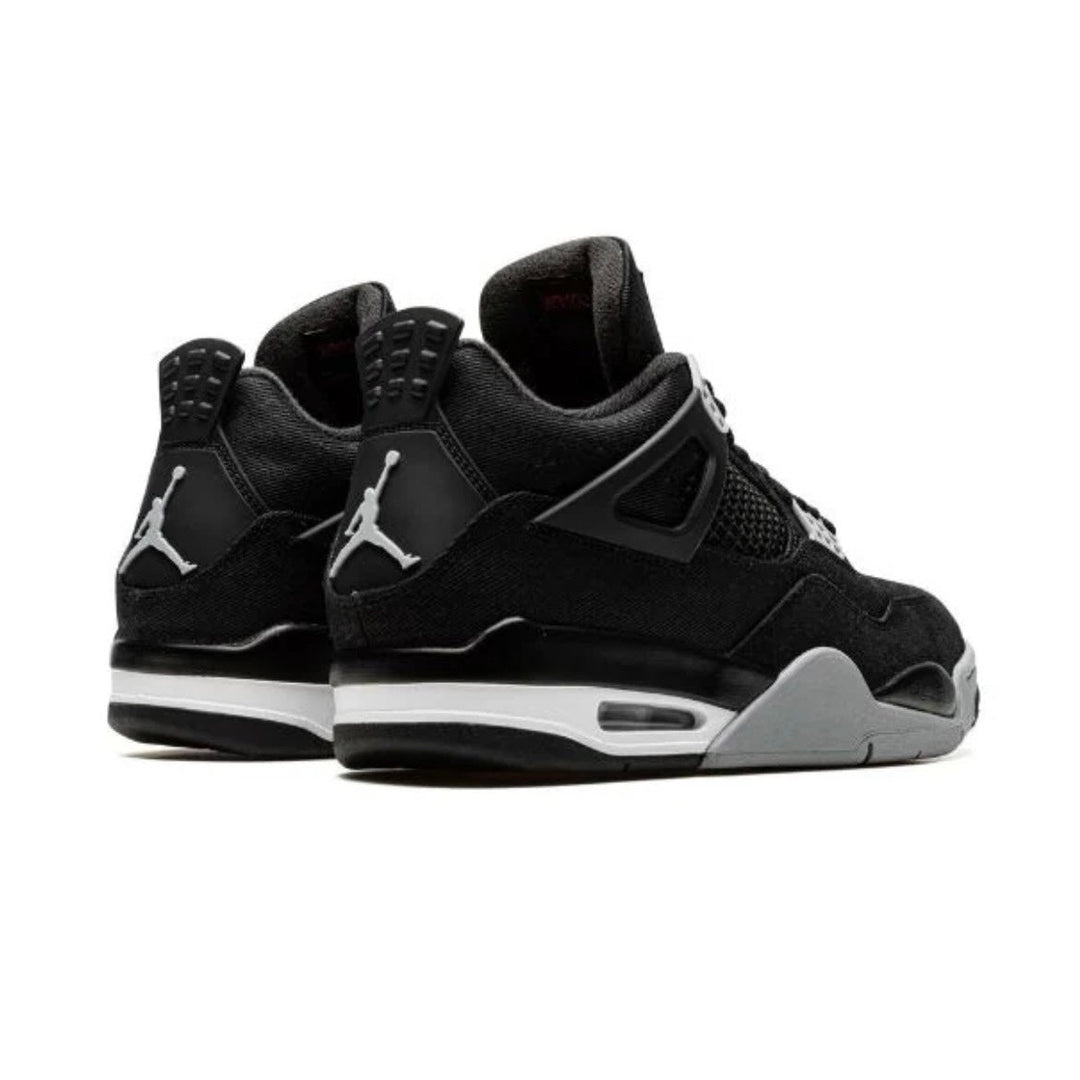 Nike Air Jordan 4 Black Canvas Svart Grå Sneakers Herr