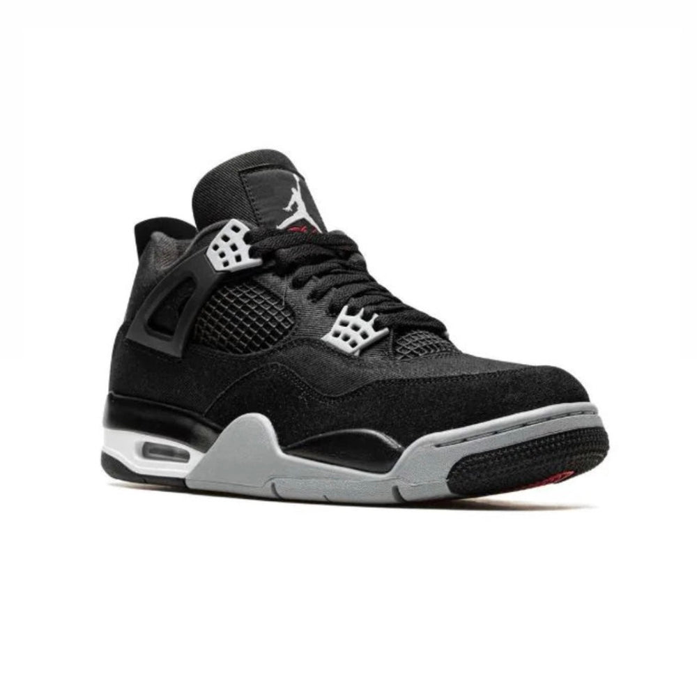 Nike Air Jordan 4 Black Canvas Svart Grå Sneakers Herr