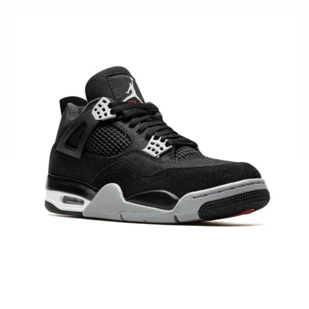 Nike Air Jordan 4 Black Canvas Svart Grå Sneakers Herr