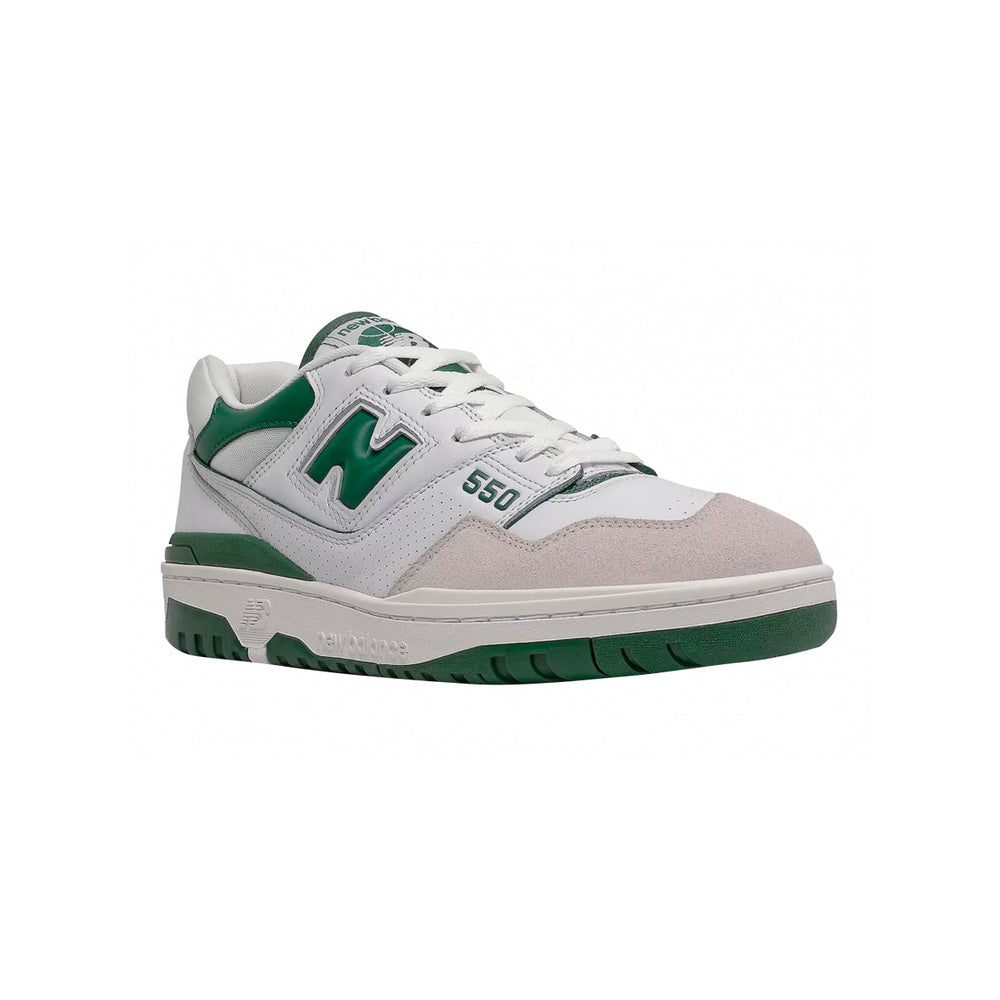 New Balance 550 Herr Sneakers Vit och Grön Skinn Retro Stil