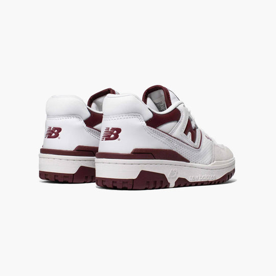 New Balance 550 Herr Sneakers Vit och Vinröd Retro Basketstil